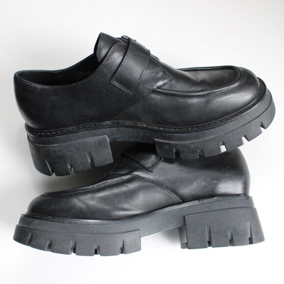 ASH Women's Black Lord Chunky Leather Loafers Size 39 EU / 9 US - Picture 5 of 7
